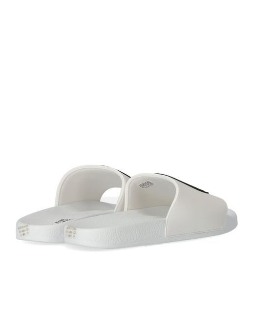 Versace White Logo-embossed Slip-on Slides for men