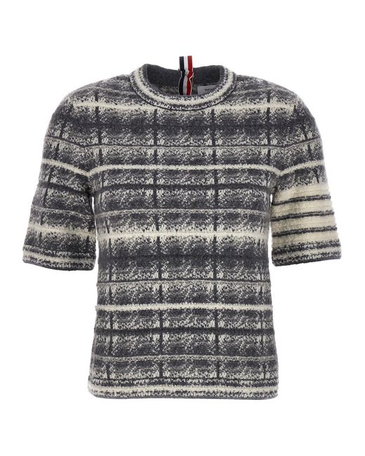 Thom Browne Gray Tartan Sweater Sweater, Cardigans