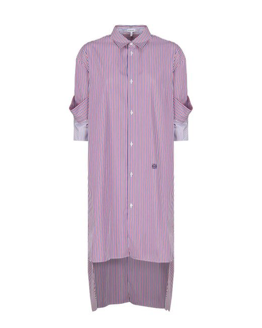 Loewe Purple Shirt Dress With Lapel