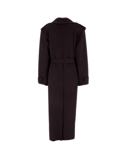 Stella McCartney Black Double-Faced Wool Belted Coat