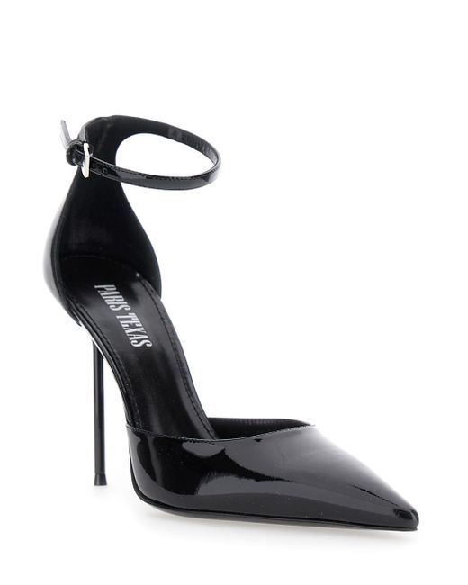 Paris Texas White 'Lidia' Bordeaux Slingback Pumps With Buckle Strap Closure And High Stiletto Heel