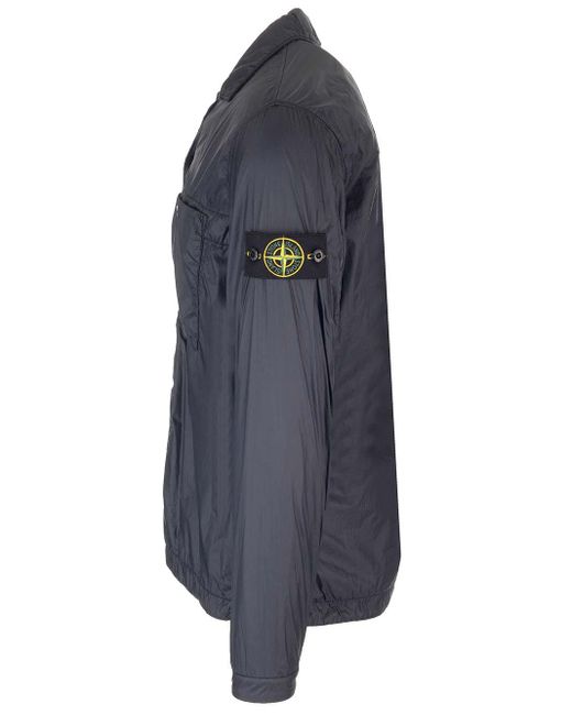 Stone island overshirt store navy blue