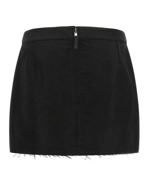 Rick Owens Black Ramie Long Skirt