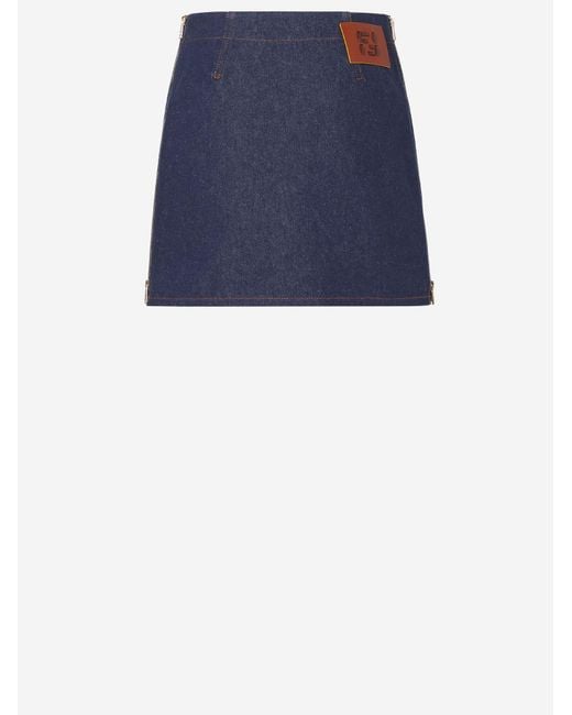 Fendi Blue Skirt Cotton