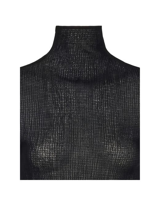 Ferragamo Black Long Sleeves Round-Neck