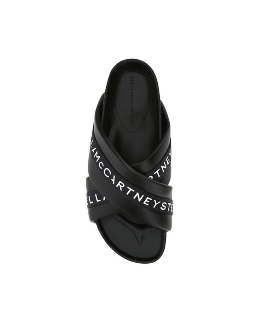Stella McCartney Black Logo Slippers