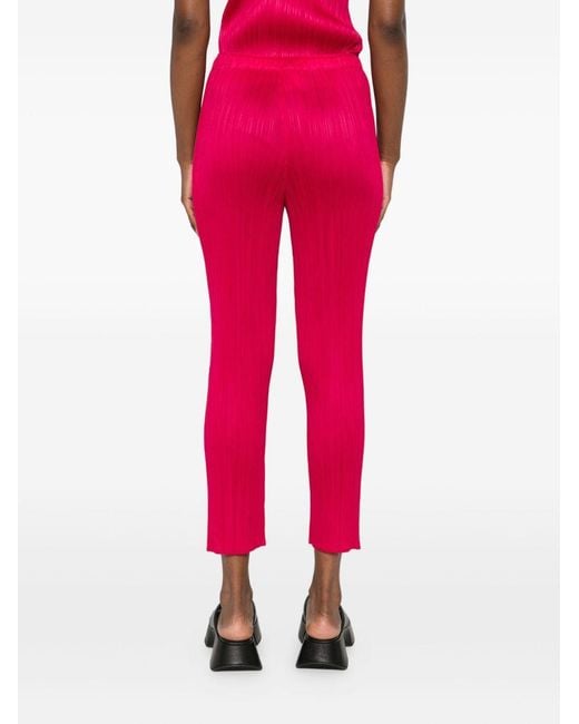 Pleats Please Issey Miyake Pink Trousers Polyester