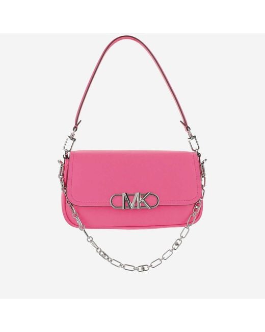Michael Kors Pink Medium Calfskin Shoulder Bag Leather
