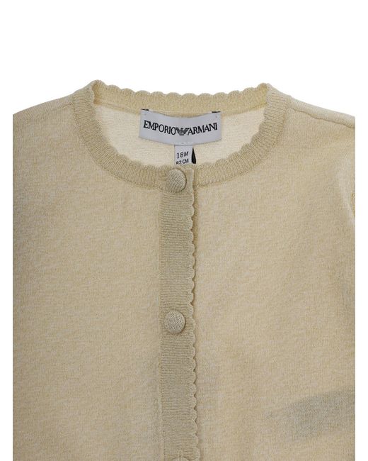 Emporio Armani Natural Cardigan Blend Wool Viscose Tops
