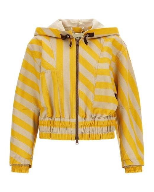 Fendi Yellow Pequin Striped Jacket