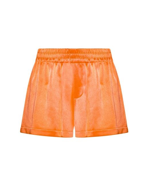 Alice + Olivia Orange Richie Satin Shorts