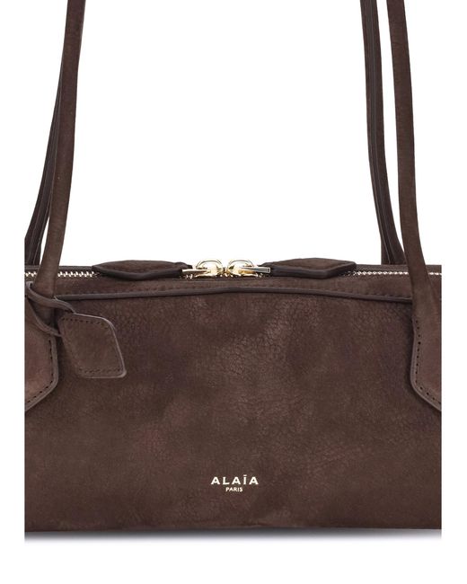 Alaïa Brown Shoulder Bag Le Teckel- Calf Leather