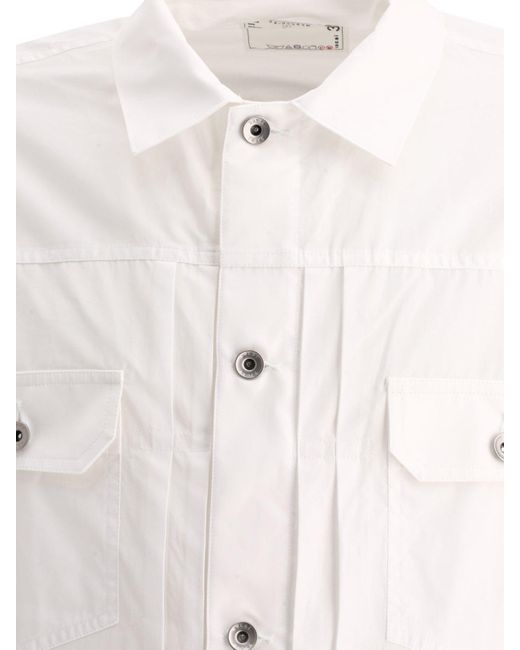 Sacai White "thomas Mason" Shirt for men