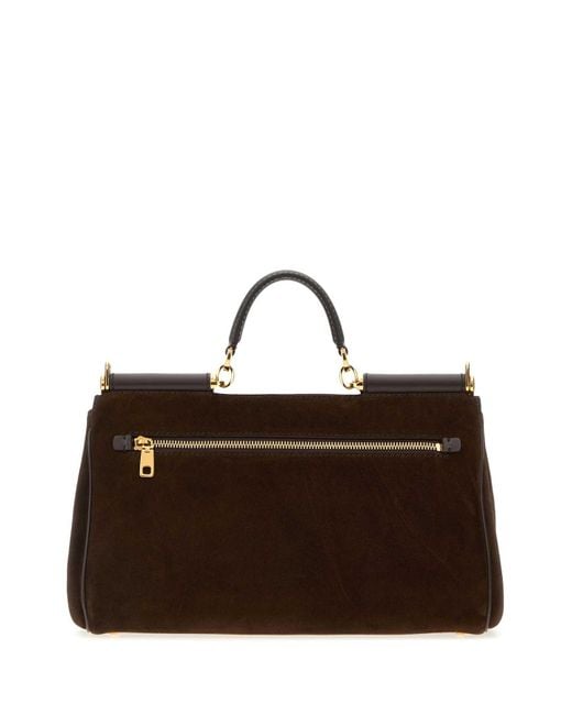 Dolce & Gabbana Brown Suede My Sicily Handbag