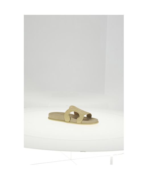 Céline White Slide Triomphe 10 Sandal