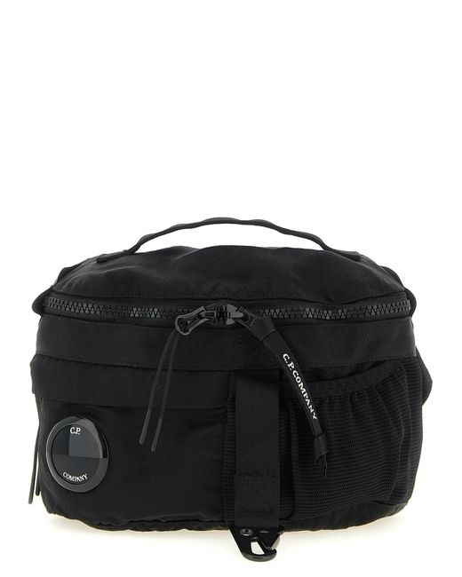 C P Company Black Nylon B Fanny Pack for men