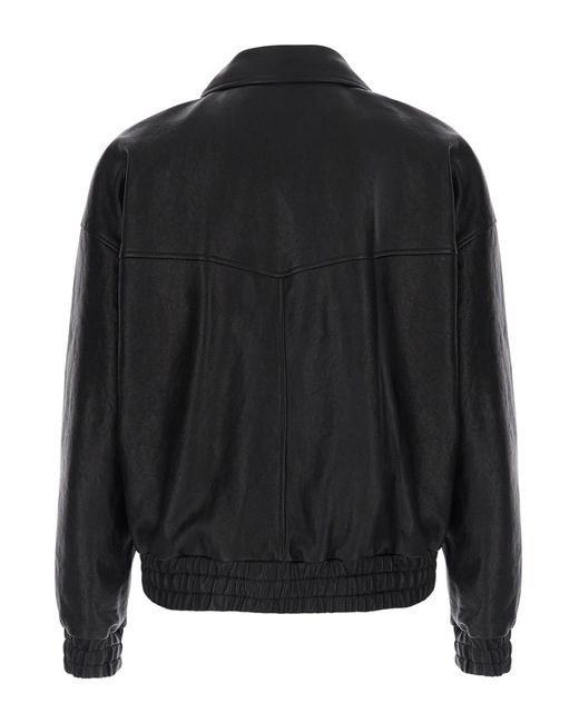Saint Laurent Black Leather Jacket Lambskin Coat for men