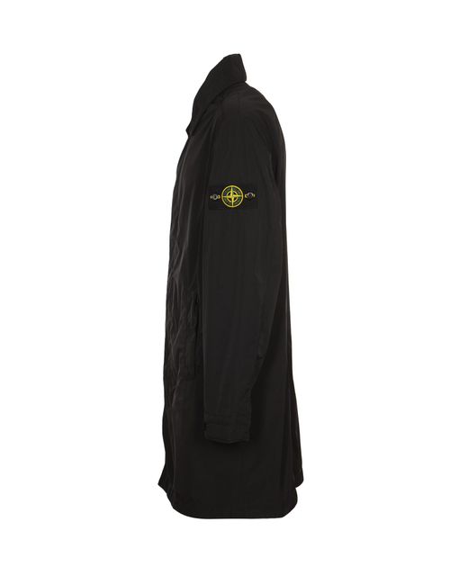 Stone Island Black Logo Sleeve Coat for men