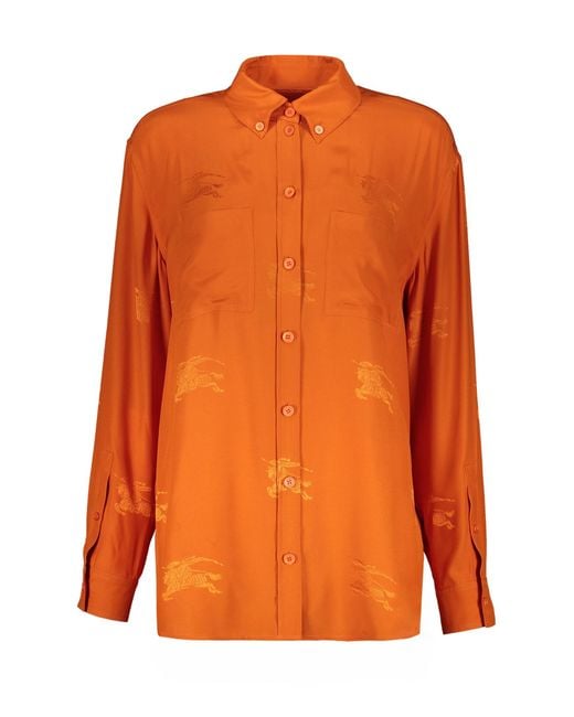 Burberry Orange Silk Shirt