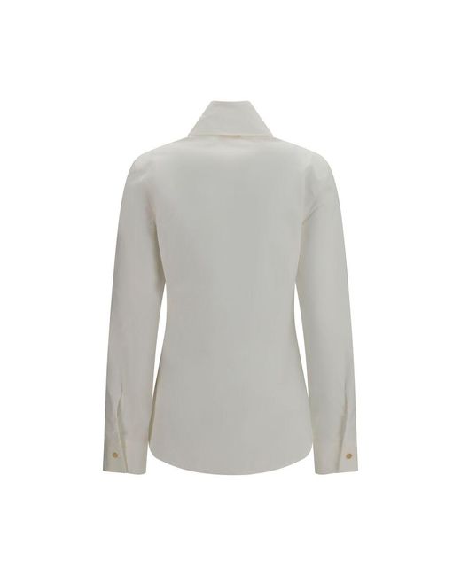 Khaite Gray White Cotton Dress Shirt