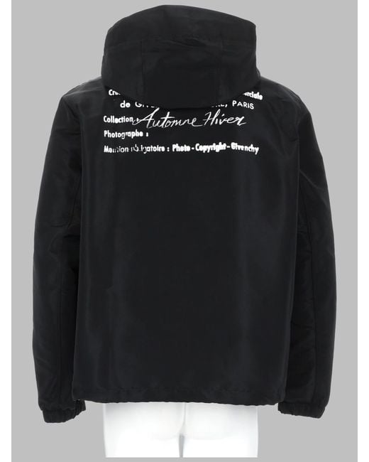 Givenchy Black Jacket Windbreaker Polyester for men