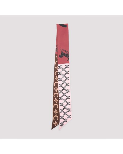 Céline Pink Silk Lavalliere Scarf