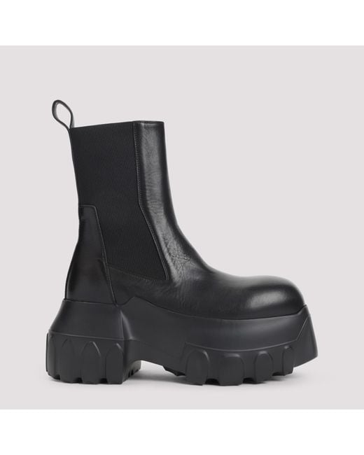Rick Owens Black Beatle Mega Tractor Boots for men