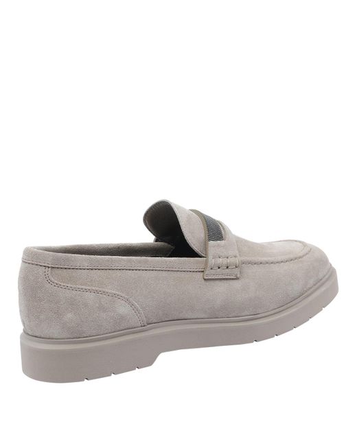 Brunello Cucinelli Gray Flat Shoes