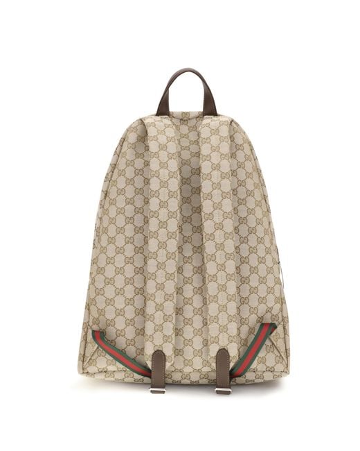 Gucci Natural Large Tag Backpack Polyester; Cotton; Polyamide Backpacks for men