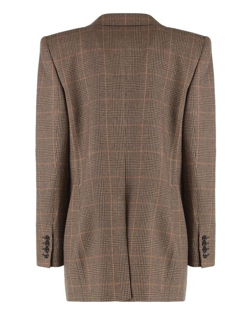 Saint Laurent Brown Prince Of Wales Wool Jacket