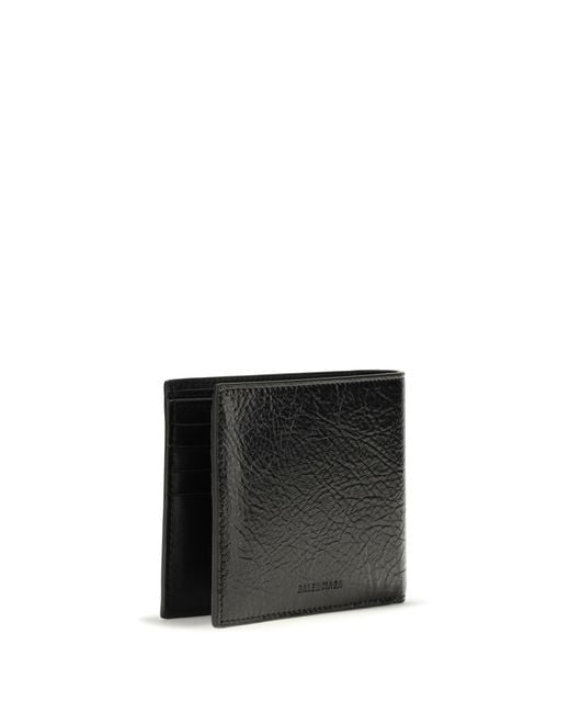 Balenciaga Black Le City Square Wallet Lamb Ovis Aries for men