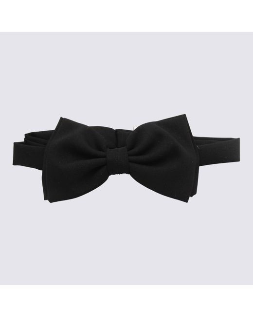 Lardini Black Wool And Mohair Bow Tie for men