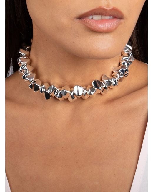FEDERICA TOSI White Necklace Lace Small Stone