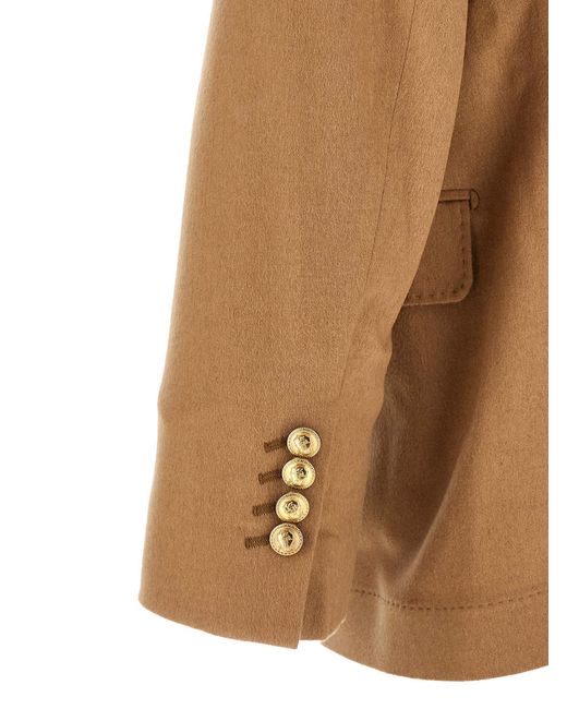 Brunello Cucinelli Brown Double-Breasted Blazer for men