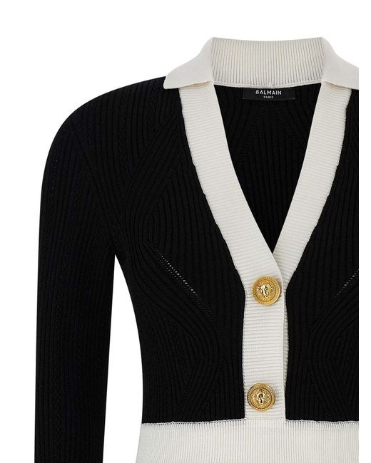 Balmain Black Two-Tone Dress