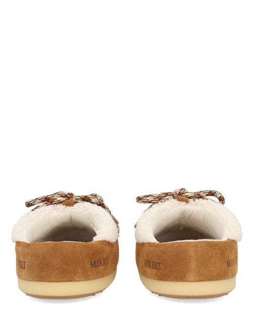 Moon Boot Brown Shearling Mules Lamb Leather