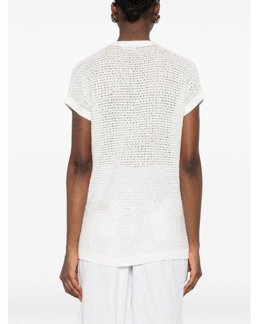 Fabiana Filippi White Openwork Top