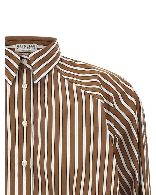 Brunello Cucinelli Brown Cotton Blouse