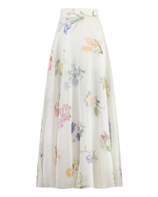 Zimmermann White Linen Blend Skirt