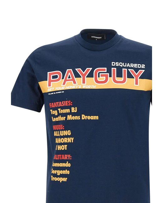 DSquared² Blue Cool Fit Tee Cotton T-Shirt for men
