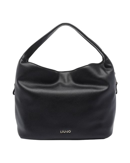 Liu Jo Black Medium Logo Hobo Bag