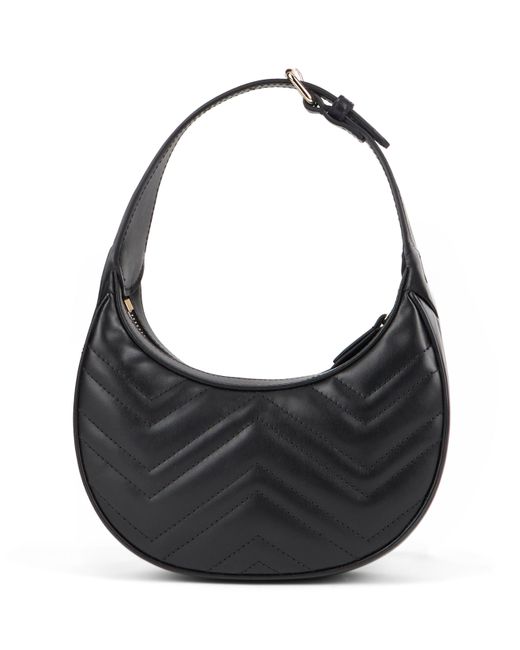 Gucci Black Shoulder Bag Gg Marmont Leather Calf Skin
