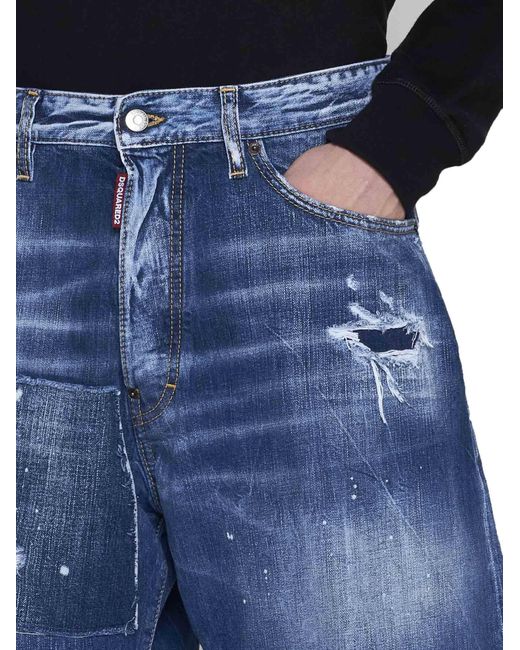 DSquared² Blue Boxer Denim Shorts for men