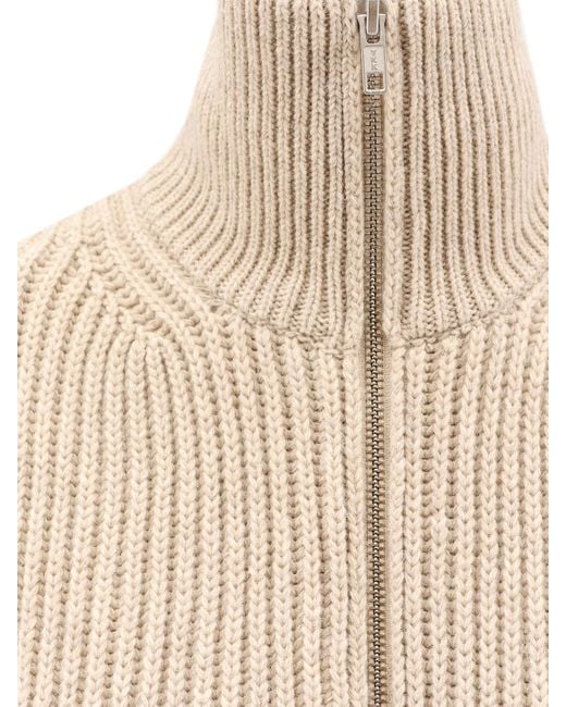 MM6 by Maison Martin Margiela Natural Sleeveless Long Wool Blend Cardigan With Distressed Effect