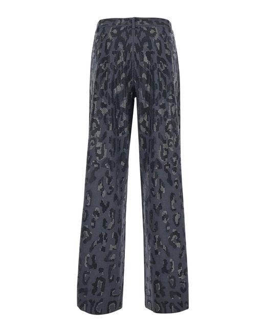 Pinko Blue Pants High-Waist Tech Polyester Trousers