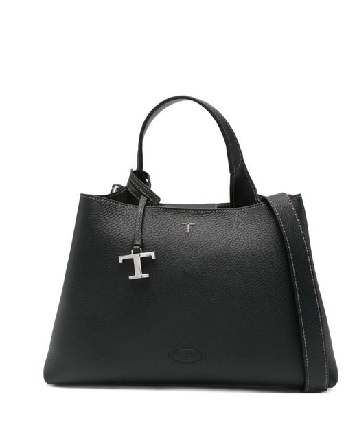 Tod's Black Small Leather Tote Bag