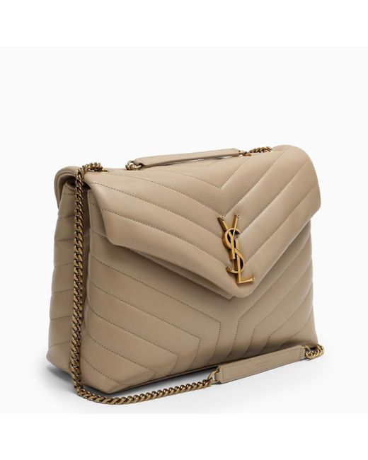 YSL Loulou Medium Shoulder Bag - Natural Tan Color - 100% Authentic