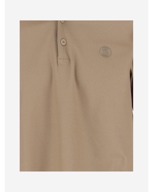 Burberry Natural Cotton Pique Polo Shirt for men