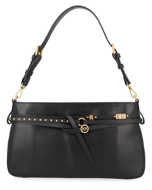 Pinko Black Shoulder Bag Belt Leather
