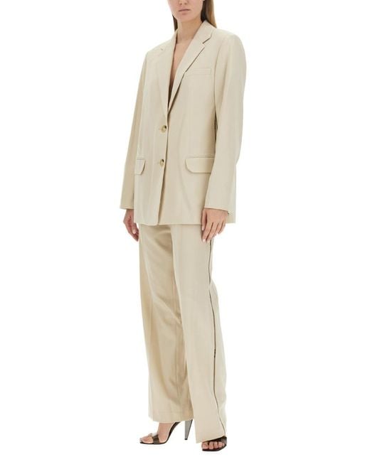 Helmut Lang White Logo Embellished Tailored Jacket Polyester